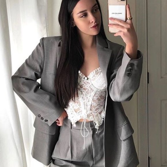 For Love & Lemons Lou Lace Bustier & Thong Set - Picture 12 of 13